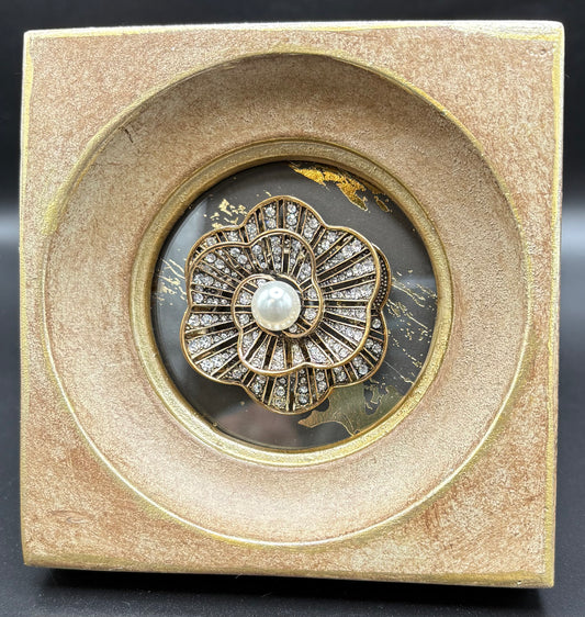 Rhinestone and Pearl Flower