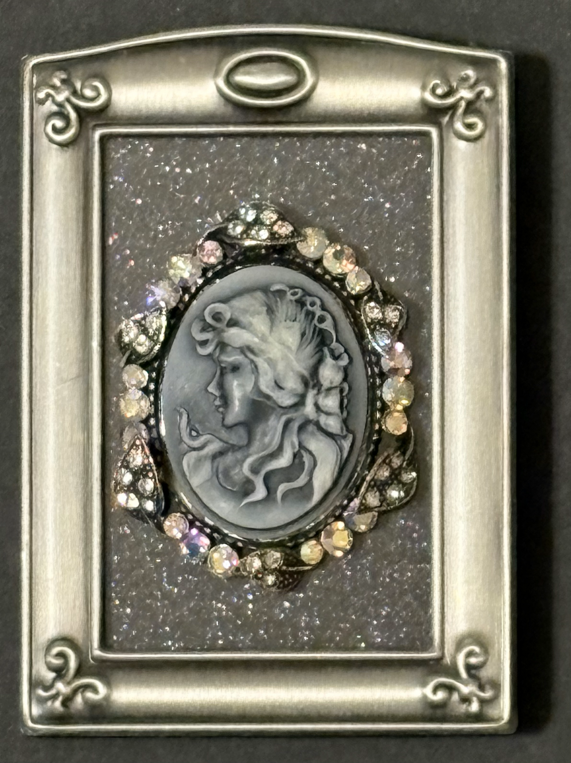 Rhinestone Encircled Cameo
